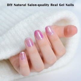 Nail Polish Strips Salon Quality 24PCS Nail Wraps Long Lasting Nail Stickers No UV Light Needed Gel Nail Strips for Women Nail Art Easy Apply Remove (Purple Fairy 1251)