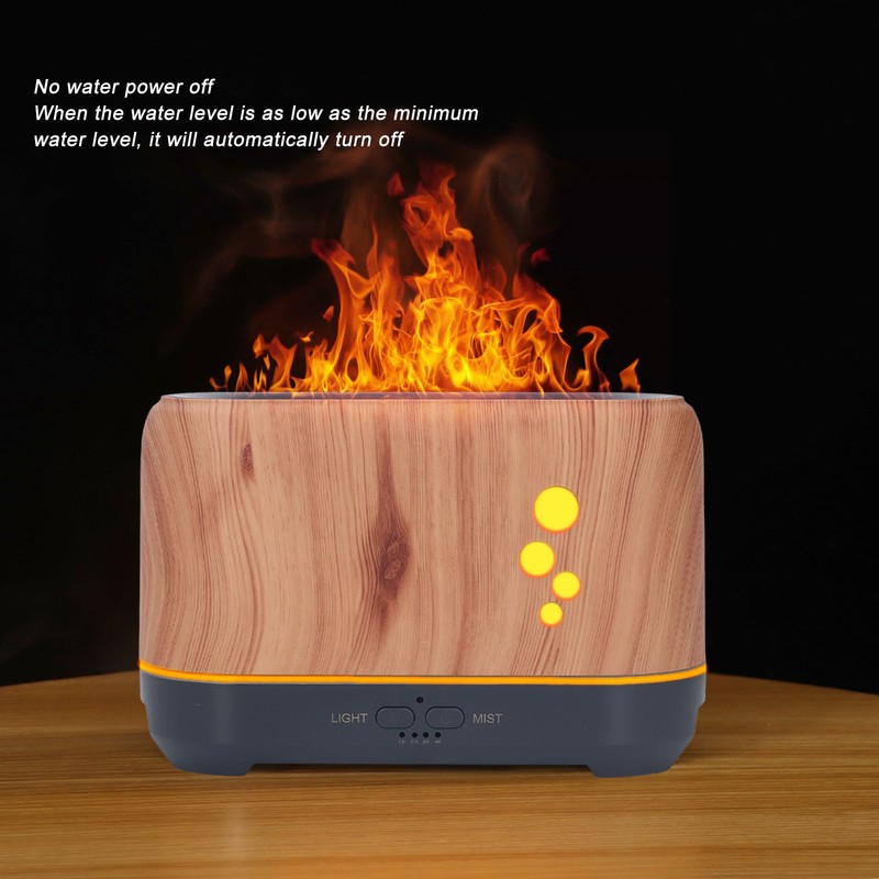 200ML Aromatherapy Diffuser Hollow Flame with Ambience Light Remote Control