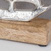 levandeo Sailing Boat Height 21 cm Metal Mango Wood Silver