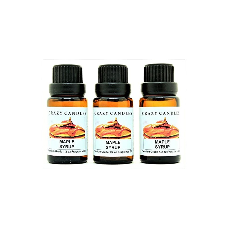 Crazy Candles Maple Syrup 3 Bottles 1/2 Fl Oz Each