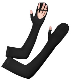 HeySocks UV Protection Cooling Arm Sleeves for Women - Breathable Ice Silk, Anti-Slip Palm, Touchscreen Fingers, Adjustable Fit, Sun Protection