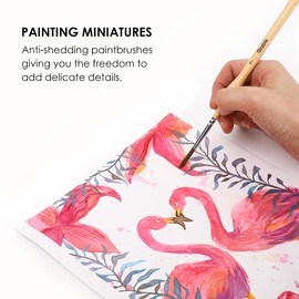 Grabie 11 Pcs Miniature Detail Art Paint Brush Set With Natural Wood Handle