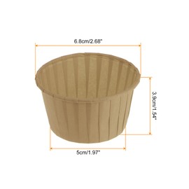HARFINGTON 100Pcs Cupcake Baking Cups 3.5oz Standard Size Paper Cupcake Liners Greaseproof Wrappers Disposable for Wedding Birthdays Christmas Dessert, Natural