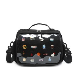 CHERRY SAUCE Square Messenger Bag Ita Bag Kawaii Canvas Pin Display Purse Multifunctional Backpack Crossbody Shoulder Bag