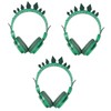 Mobestech 3pcs Boy Girl Headphones Microphone Dinosaur Comfortable Ear Cable