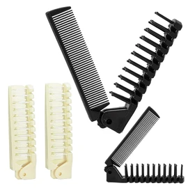 FZGLHQQ Folding Hair Brush, 4 Pack Portable Travel Hair Brush Hair Comb, Plastic Folding Detangling Anti-static Hair Brush, Collapsible Pocket Hair Brush Comb, 7.8 x 0.5 inch