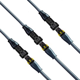 WOODGUILIN 2 Pin Waterproof Electrical Connector,2 Pole Outdoor Wire Connector Male Female Plug Injection Molded with 16AWG 10A Cable 20cm/7.87in, for Cars,Trucks,Boats,LED Lights.3 Pairs.(Zu 2P Led)
