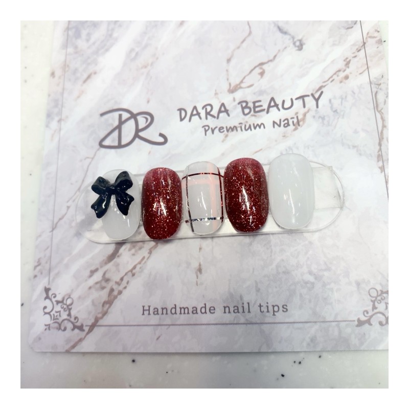 Next day delivery⭐Checked ribbon nail⭐ / 다음날 발송⭐체크 리본네일⭐