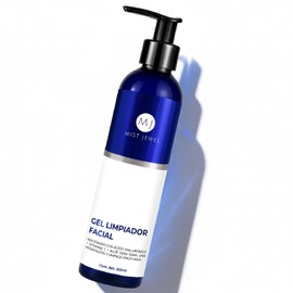 MIST JEWEL Gel limpiador facial hidratante con Ácido hialurónico + Vitamina C + Aloe vera + Ácido cítrico | Jabón dermolimpiador para la cara uso de dia y noche, piel mixta, seca y grasa 250ml