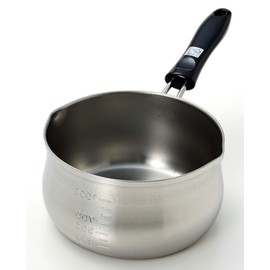 Pearl Metal Made in Japan Milk Pan 5.5 inches Round with Measurements IH Compatible Stainless Steel Days Kitchen HB-1049