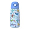 Boys Insulated Water Bottle with Covered Pop-Up Straw,16oz Kids Cups