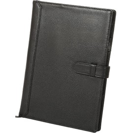 BLUE SINCERE A5 Notebook Cover, Genuine Leather, Slim, 2 Books, Notebook Cover, College Notebook, Pen Holder, Bookmark, Card Slots, 5 Colors / NC1 (Royal Black)