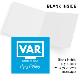 Punkcards - Funny Birthday Cards for Men, VAR Confirmed: You Are Old!”, Funny Football Birthday Card, VAR Check Birthday Card
