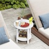 BIVODA HDPE Round Outdoor Side Table, 18.1-Inch Weatherproof Small Outdoor