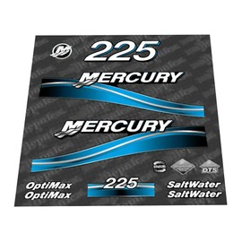 411 Decals Repuesto para Mercury 225 OptiMax Blue (2005-2007) juego de calcomanías fueraborda (calcomanía)