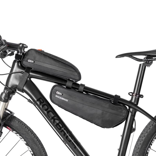 RockBros 2.5L Frame Bike Bag, Detachable Triangular 2 in 1 Bicycle Saddle Bag for Mountain Bike, Racing E-Bikes
