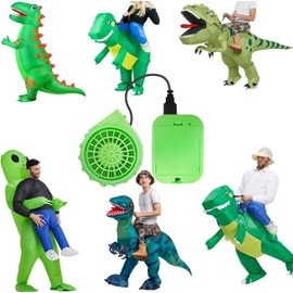 Costume Fan Green Mini Blower for Dinosaur Inflatable Costume - Upgrade USB Portable Fan Replacement for Doll Mascot Head or Other Holiday Game Clothing Suits