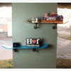 Floating Industrial Style Skateboard Deck Shelf with Pipe Mounting System