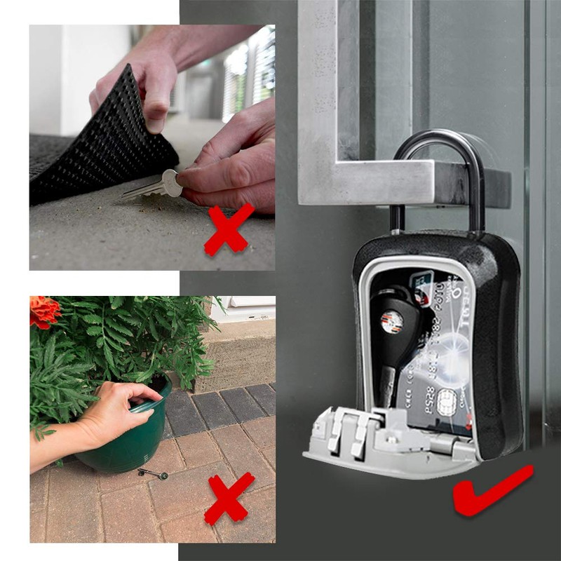 WLZP Key Safe, Key Safe with 4-Digit Combination Code, Wall