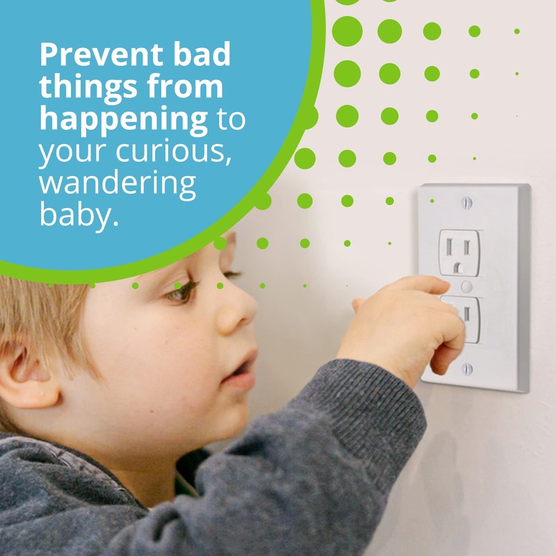 Self-Closing Electrical Wall Outlet Covers for Baby Proofing, Premium Plastic,