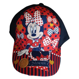 Minnie Mouse Cap Base Cap Hat Sun Hat with Glitter Hearts Bows for Children, Girls and Boys, blue