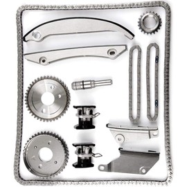 AZHZ Engine Timing Chain Kit Time Chain Part Set W/Tensioner Guide Rails Crank Sprocket Fit for Chrysler 300 2.7L 2005-2007 for Chrysler Concorde 2.7L 2002-2004, Replace 9-0397SA