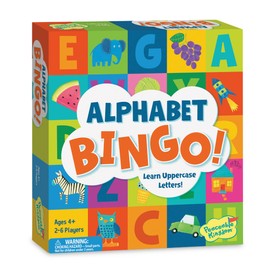 Peaceable Kingdom Alphabet Bingo! Letter Learning Educational Board Game for 2 to 6 Kids Ages 4+