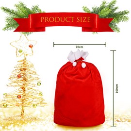 Gift Bag for Christmas, Santa Sack, 70 x 100 cm Santa Bag for Filling, Christmas Sack for Christmas Accessories, Theme Party, Christmas