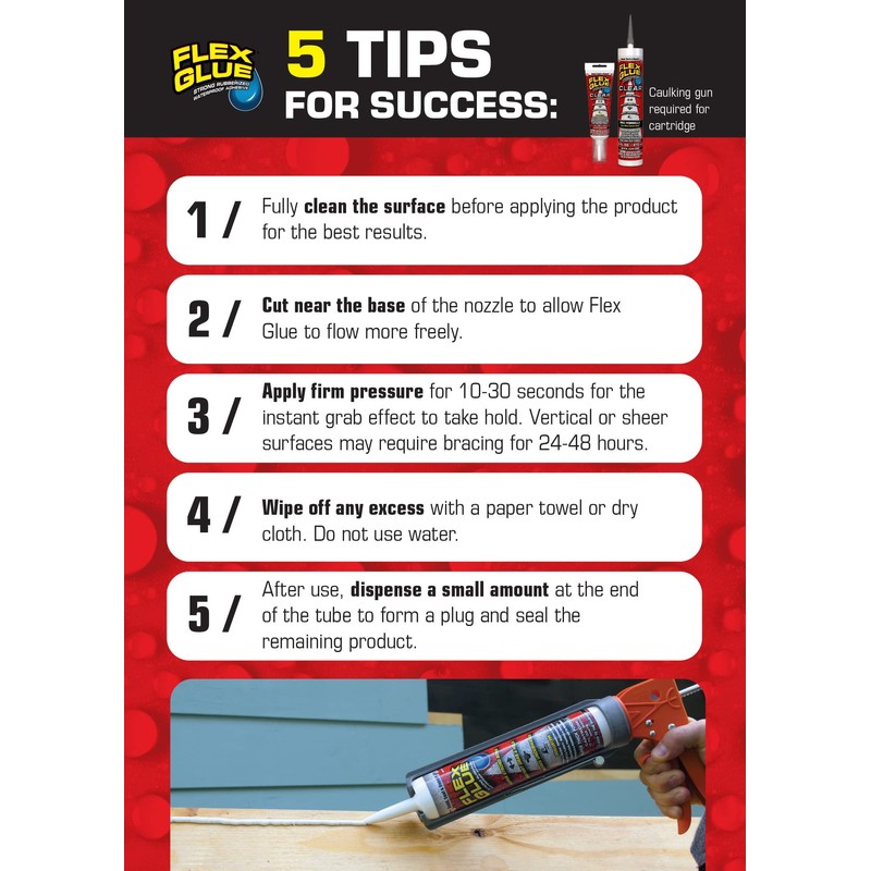 Flex Glue, Mini, White, 3-Pack, Super Strong, Rubberized Waterproof Adhesive,