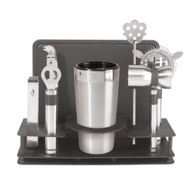 Oggi Pro Stainless-Steel 10-Piece Cocktail Shaker and Bar Tool Set