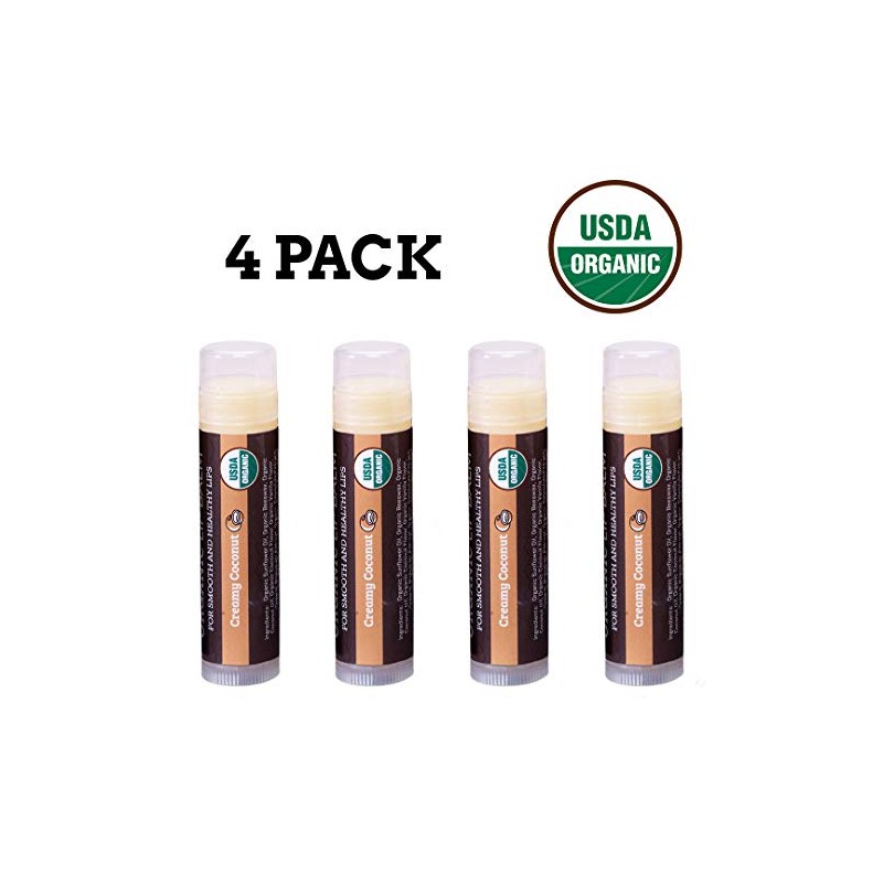 Bálsamo labial orgánico USDA de Earth's Daughter, paquete de 4