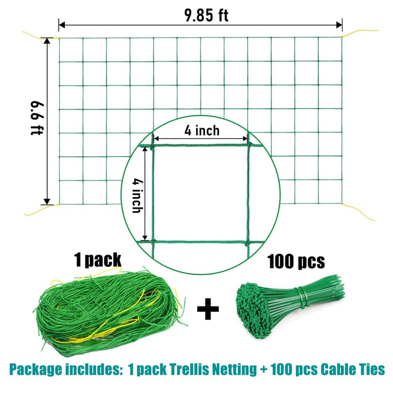 Trellis Netting for Climbing Plants, 6.6x9.85 FT Heavy Duty Garden