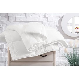 Yatas Bedding Corbell All-Season Comforter, Machine Washable, Soft Filled White Fluffy Lightweight Quilt, 200 TC 100% Cotton Cover, Bedding Duvet Inserts & Bed Sets, White (Twin) - 65"x89"
