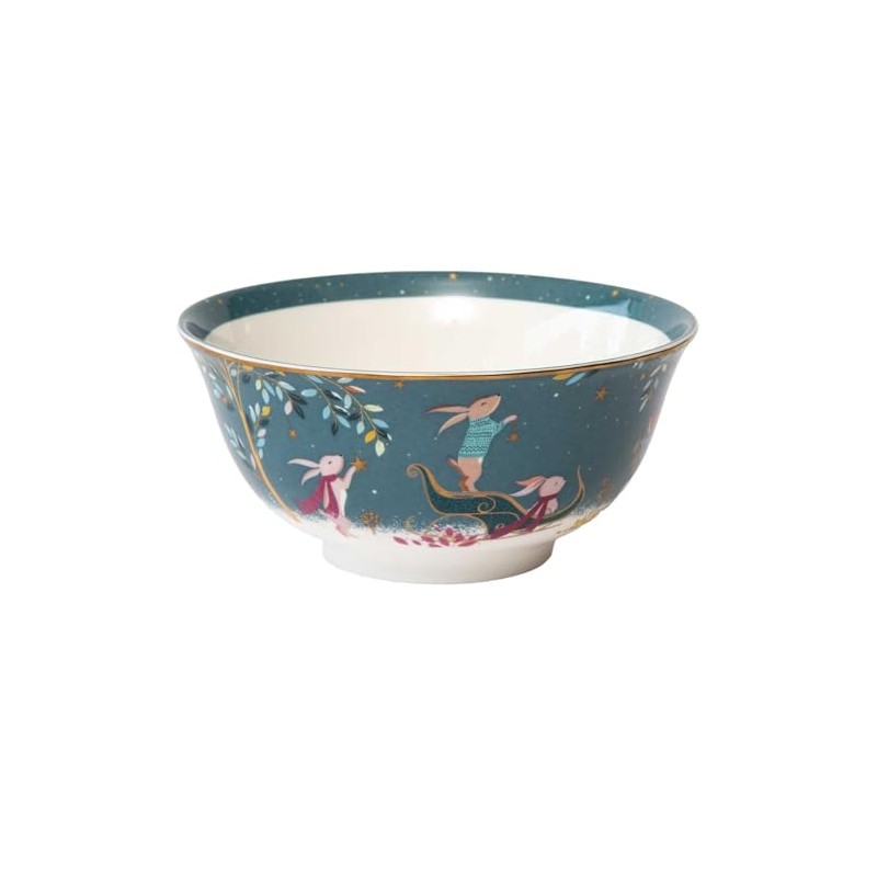 Sara Miller London Woodland Tales Candy Bowl, Rabbit Sleigh, Green