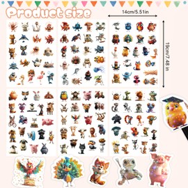 6 Sheets Glitter Animal Stickers for Kids & Girls - Holographic Animals & Forest Animals Stickers - Waterproof, Scratch Resistant - Ideal for Scrapbooking, Photo Albums, Gifts, Crafts