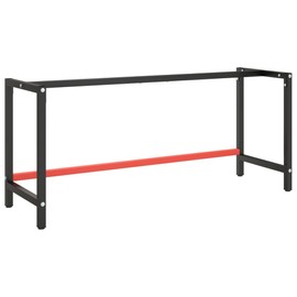 SKM Work Bench Frame Matte Black and Matte red Powder-Coated Metal,Black (Weight 21.83KG)