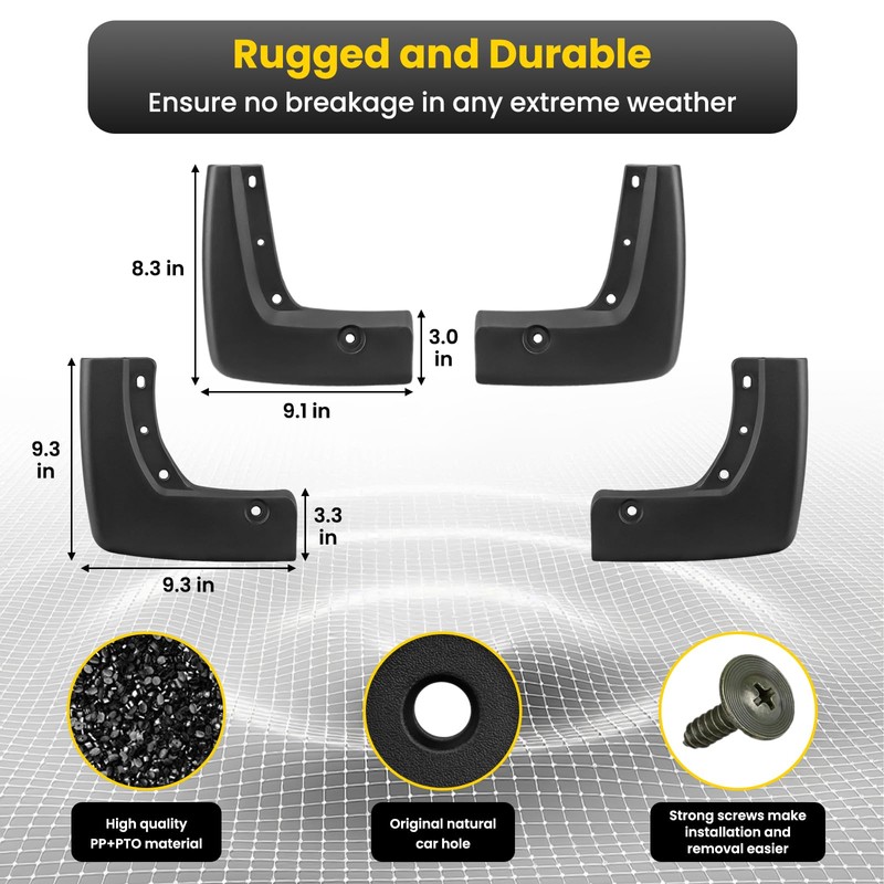 TECHPICCO Mud Flaps Fit for Honda Pilot 2023 2024 2025