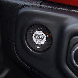 PIFOOG Wrangler JL Accessories for Jeep Gladiator JT 2018-2023 Bling Engine Start Stop Button Cover Sticker Decal Car Interior Decoration Trim Crystal Metal 1PC