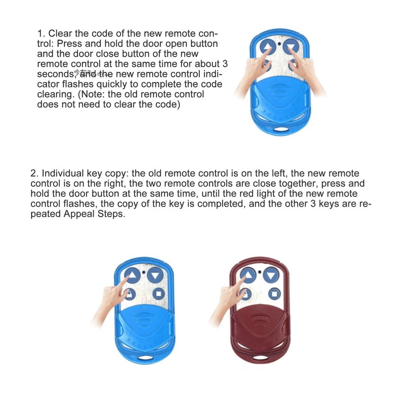 4pcs Key Fob Cloning Remote Control, 433MHz with Keychains Waterproof