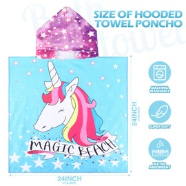 Mixweer 9 Pcs Kids Hooded Towel Mermaid Dinosaur Towel with Hood Baby Bath Towel Wrap Hooded Towels Poncho Pool Bathrobe Summer Gifts for Toddler Boys Girls (Cute)