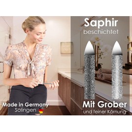 Nail File Hollow File from Solingen Manicure Sapphire Nail File Made in Germany Fine / Coarse Pedicure File in Various Lengths Nail Care for Hands and Feet (12.5 cm, Nail File/Hollow File White)