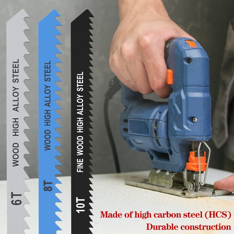 25 Pieces Jigsaw Blade Set 6T 8T 10T High Carbon
