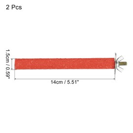 PATIKIL 0.6x5.5 Inch Bird Cage Perch, 2 Pack Parrot Stand Paw Grinding Stick Bird for Parakeet Cockatiel Cage Accessories, Red