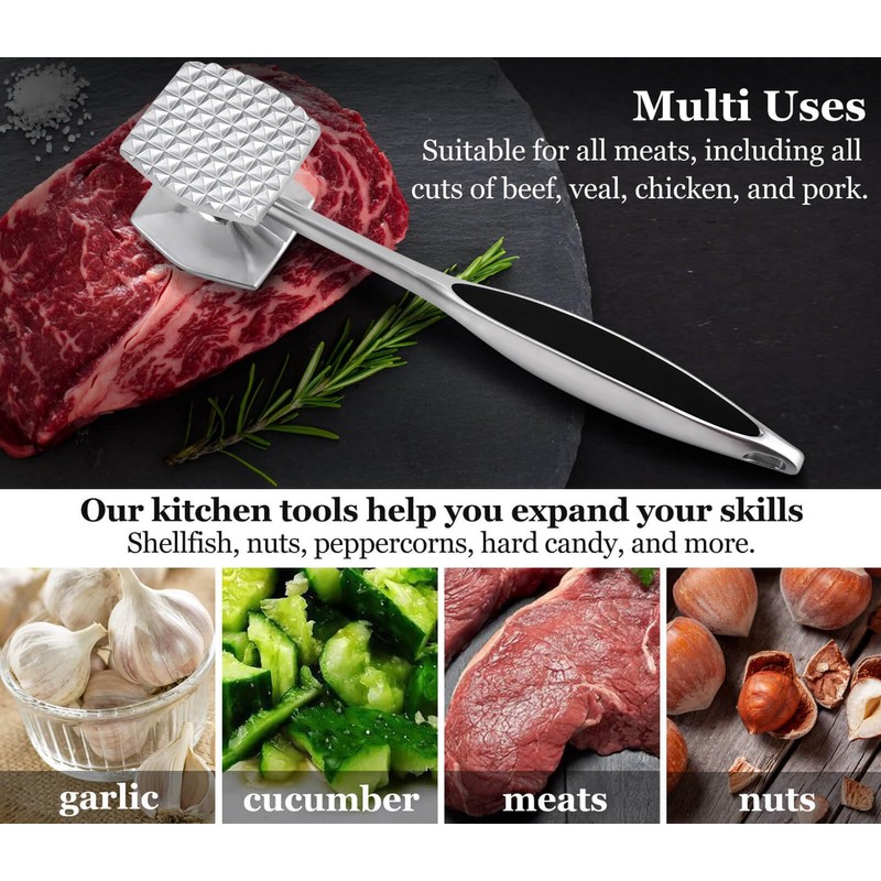 Aliglow Meat Tenderizer Hammer Tool Pounder For Tenderizing Steak Beef