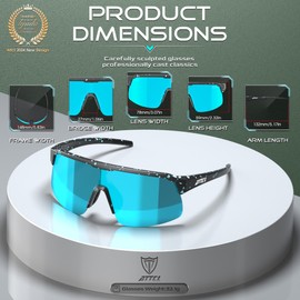 ATTCL Unisex Sports Cycling Sunglasses Men Women Biking Glasses UV Protection MTB Bicycle Riding Goggles KC07 Black Blue