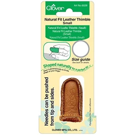 Clover Natural Fit Leather Thimble Small, Lt. Brown