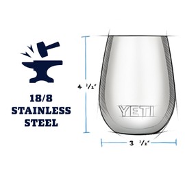 YETI Rambler 10 oz Wine Tumbler, Vacuum Insulated, Stainless Steel with MagSlider Lid, King Crab