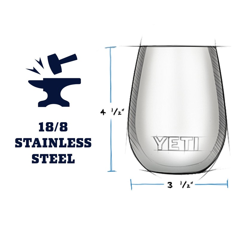 YETI Rambler 10 oz Wine Tumbler, Vacuum Insulated, Stainless Steel