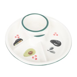 GRIRIW Chic Ceramic Dinner Plate Divided Sections for Bariatric Surgery Patients and Boys and Girls