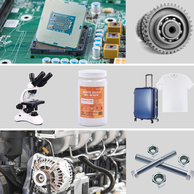 Wisesorb 6 LBS Pure White Silica Gel Desiccant Beads, 1-3mm